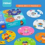 Mideer Round puzzle-who am I - Görsel 5