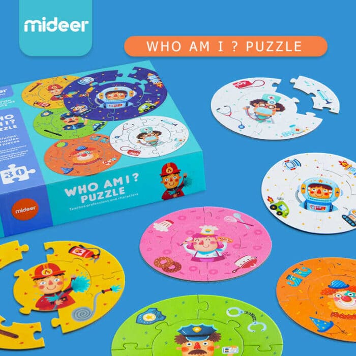 Mideer round puzzle-who am i - görsel 5