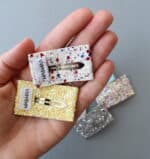 GLITTER HEART - Snap clips set - Görsel 2