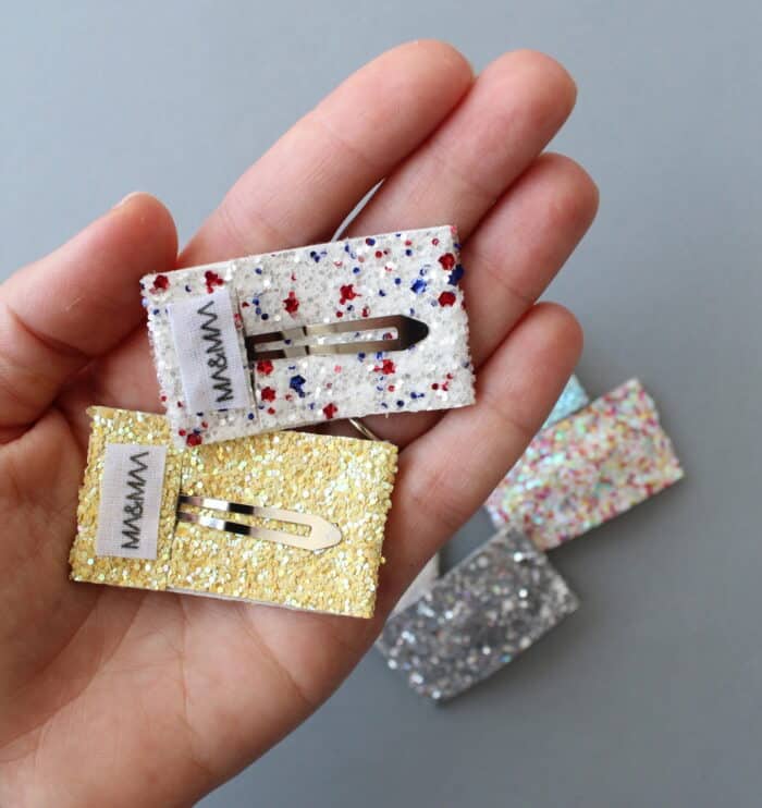 Glitter heart - snap clips set - görsel 2