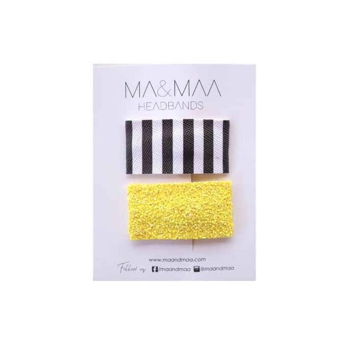 Black stripes - snap clips set - görsel 1