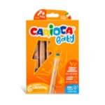 CARİOCA JUMBO BEBEK AHŞAP GÖVDELİ BOYA KALEMİ 3 IN 1 6LI KALEMTRAŞ HEDİYELİ +1 YAŞ