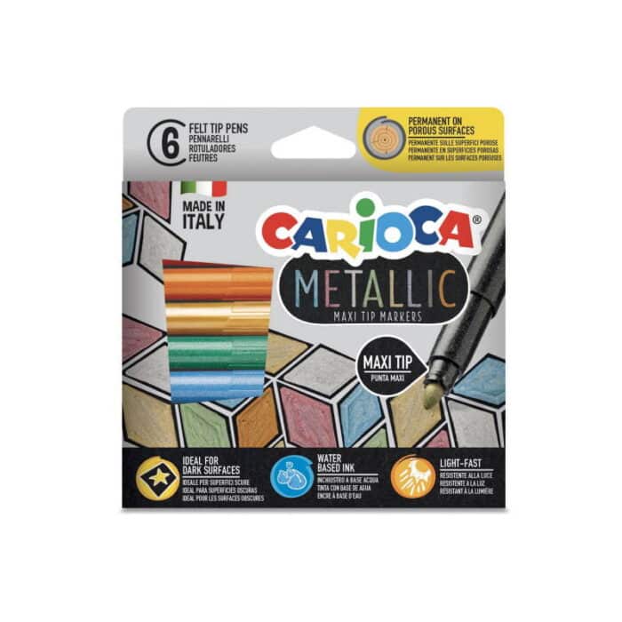 Cari̇oca metali̇k jumbo keçeli̇ kalem 6li - görsel 1