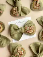 Bambi Nakışlı Keten Sailor Bow