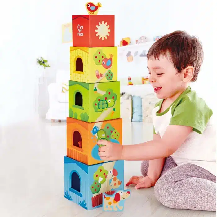 Hape friendship tower - ahşap küpler - görsel 2