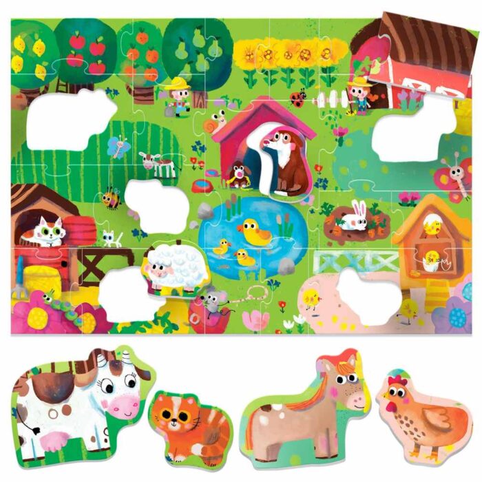 Headu ecoplay shaped puzzle farm (2-5 yaş) - görsel 2