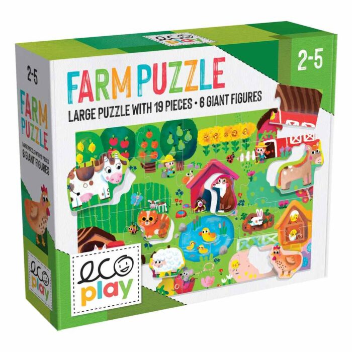 Headu ecoplay shaped puzzle farm (2-5 yaş) - görsel 1