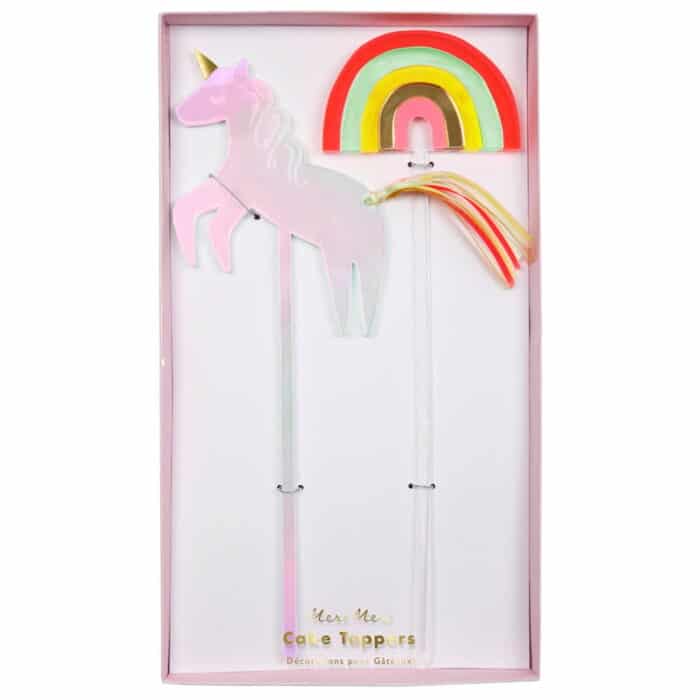 Unicorn & gökkuşağı pasta süsü - görsel 1