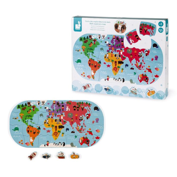 Janod suya dayanıklı 28 parça puzzle - dünya haritası - görsel 3