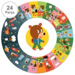 Djeco Yuvarlak Puzzle 24 Parça - Bir Gün - Görsel 2
