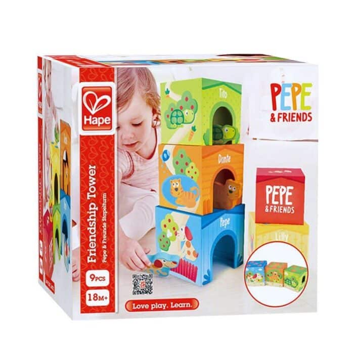 Hape friendship tower - ahşap küpler - görsel 7