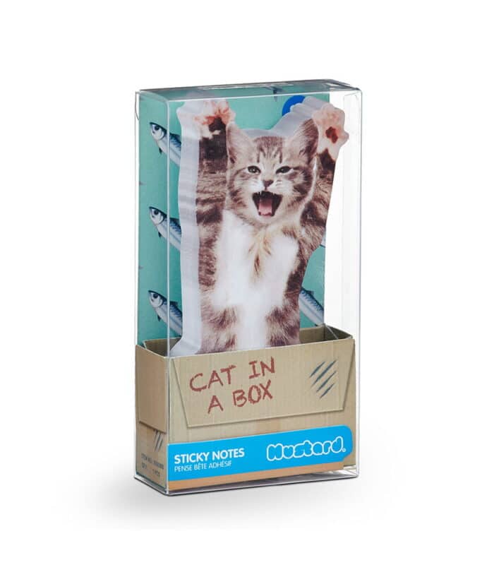 Mustard cat in a box yapışkanlı not kağıdı - görsel 3