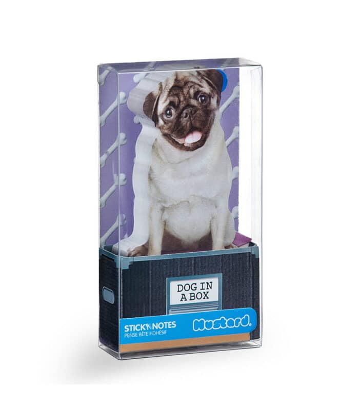 Mustard dog in a box yapışkanlık not kağıdı - görsel 2