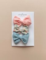 3'lü Spring Peach Floral Klips Set