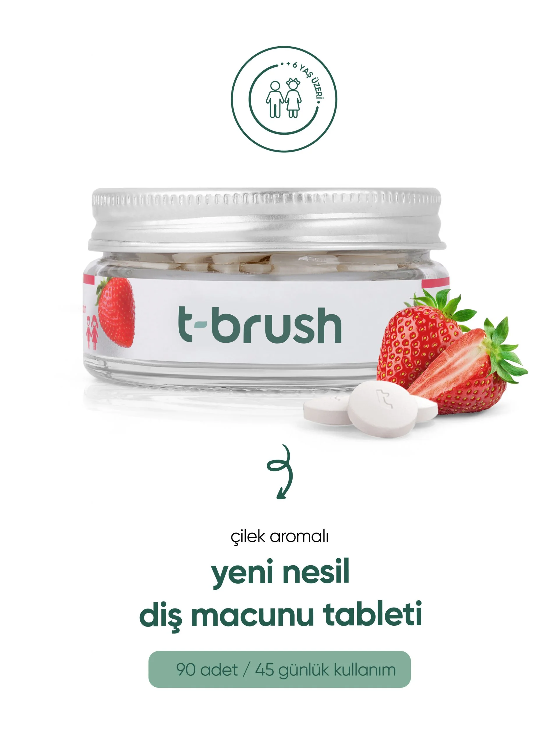 T Brush Trendyol Gorsel Tasarim 600X800 Ptk 14690 15 Scaled Çilek aromalı diş macunu tableti-florürlü - görsel 1