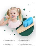 T-Brush Bambu Çocuk Diş Fırçası - Mavi - Görsel 5