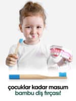 T-Brush Bambu Çocuk Diş Fırçası - Mavi - Görsel 6