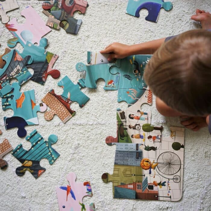 Mori toys fairy tale puzzle - 24 parça çantalı dev yer puzzle ve posteri - görsel 4