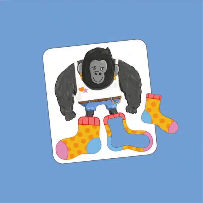 Mori toys giant socks gorilla 40 kartlı hafıza, eşleştirme ve puzzle oyunu - görsel 3