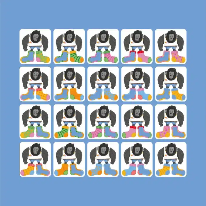 Mori toys giant socks gorilla 40 kartlı hafıza, eşleştirme ve puzzle oyunu - görsel 5