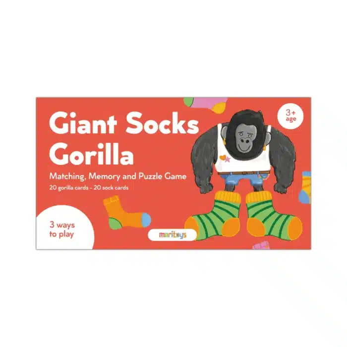 Mori toys giant socks gorilla 40 kartlı hafıza, eşleştirme ve puzzle oyunu - görsel 1