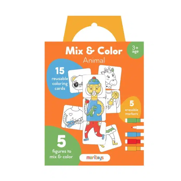Mori toys mix & color: animals - karıştır renklendir hayvanlar puzzle - görsel 1