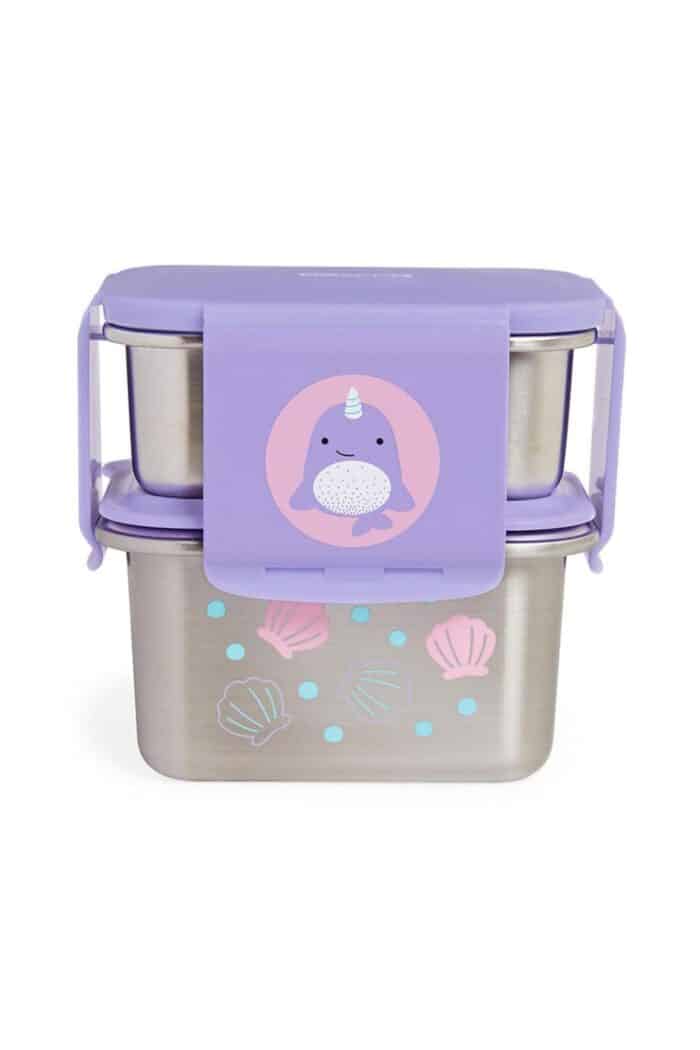 Skip hop zoo paslanmaz çelik beslenme kiti narwhal 2'li set - görsel 1