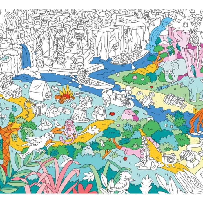 Omy coloring poster - boyama posteri - jungle - görsel 2