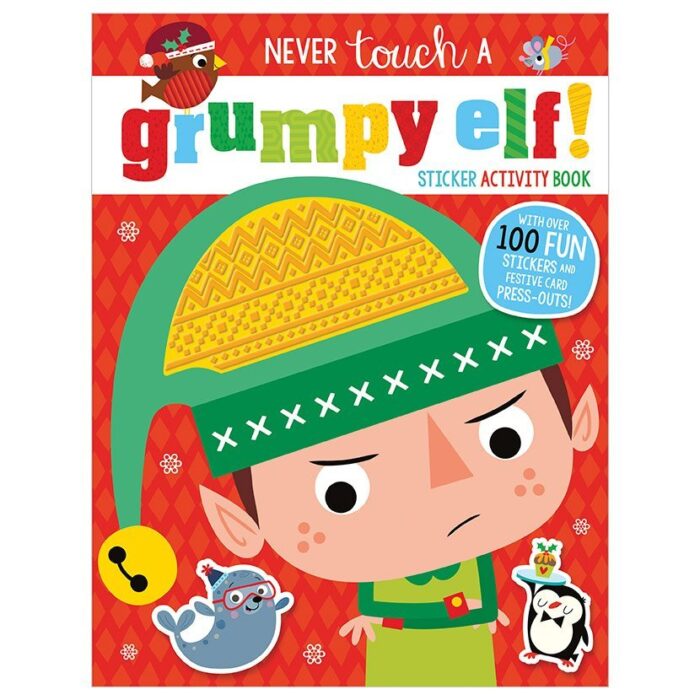 Never touch a grumpy elf sticker activity book - görsel 1