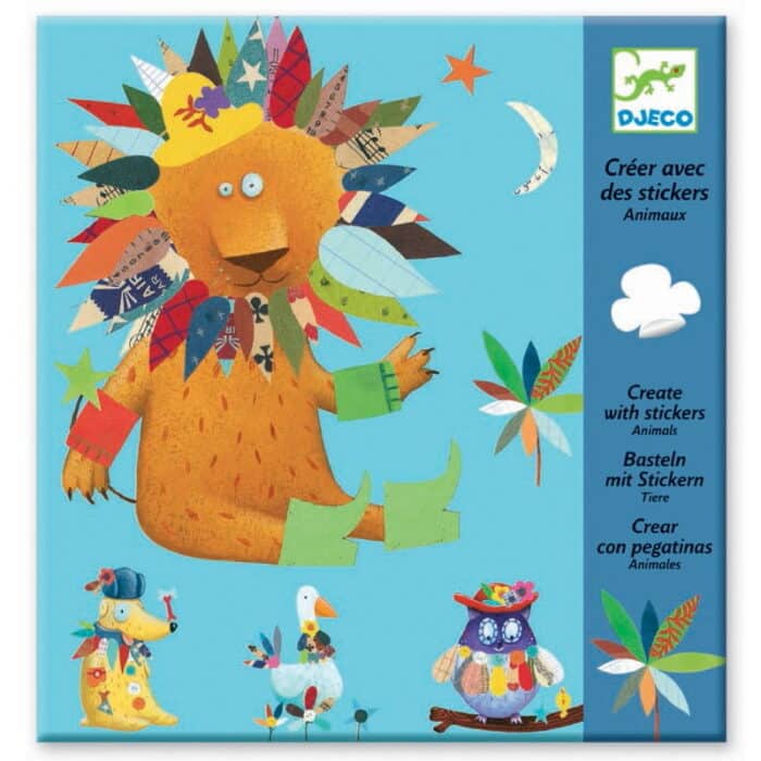 Djeco yapıştırma kartları / create animals - görsel 1