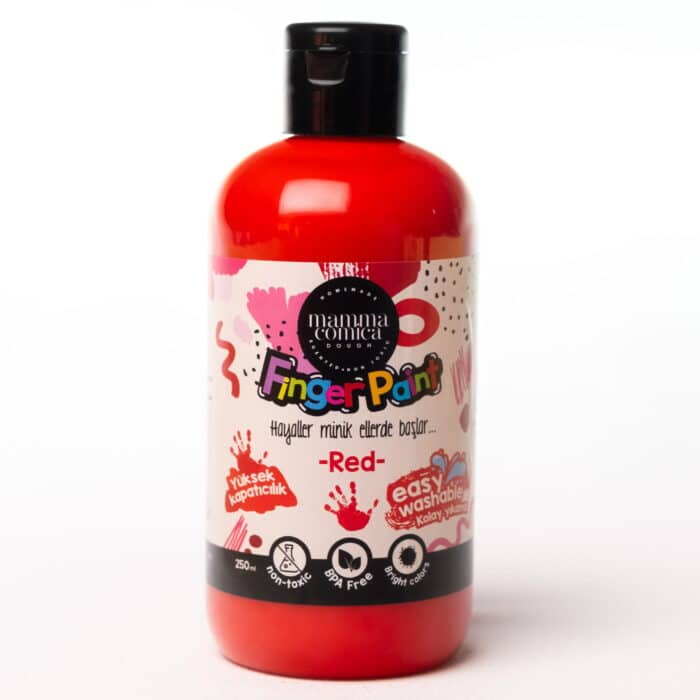 Kırmızı yıkanabilir parmak boyası -250ml - görsel 1