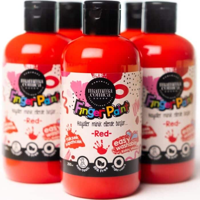 Kırmızı yıkanabilir parmak boyası -250ml - görsel 2