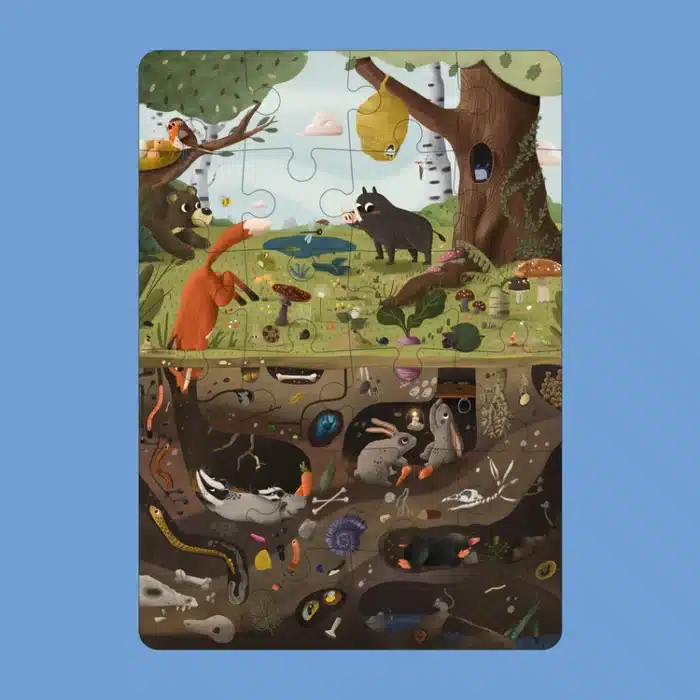 Mori toys underground & overground puzzle - 24 parça dev yer puzzle ve posteri - görsel 6