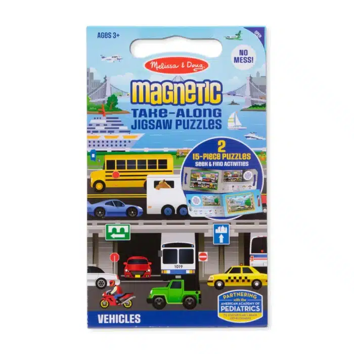 Melissa and doug mıknatıslı 2x15 yapboz seti - araçlar - görsel 1
