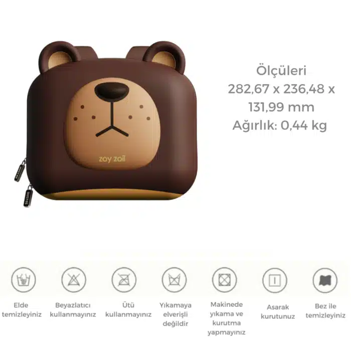 Zoyzoii forest serisi cute big brown bear sırt çantası - görsel 5
