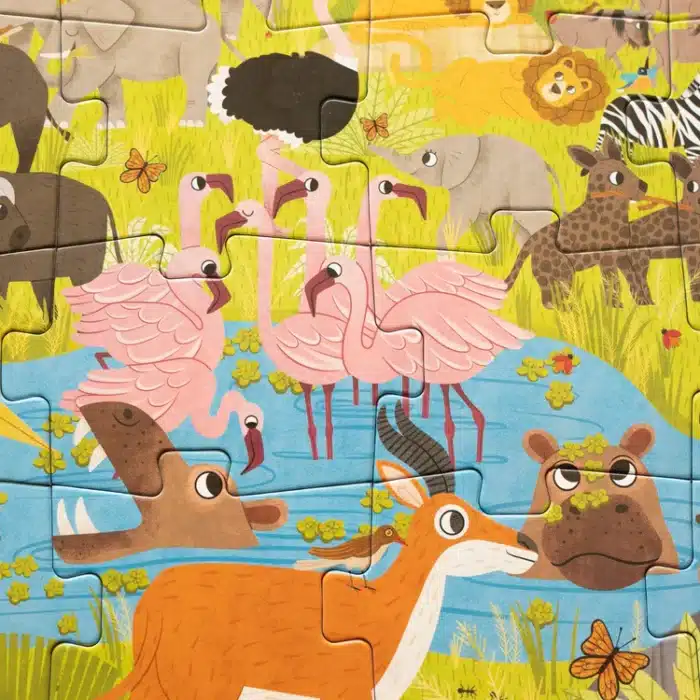 Mori toys african savanna - 36 parça xxl dev puzzle, gözlem ve sayma oyunu & posteri - görsel 2