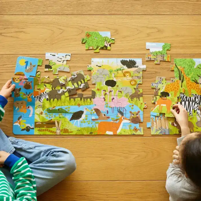 Mori toys african savanna - 36 parça xxl dev puzzle, gözlem ve sayma oyunu & posteri - görsel 5