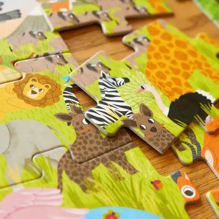 Mori toys african savanna - 36 parça xxl dev puzzle, gözlem ve sayma oyunu & posteri - görsel 6