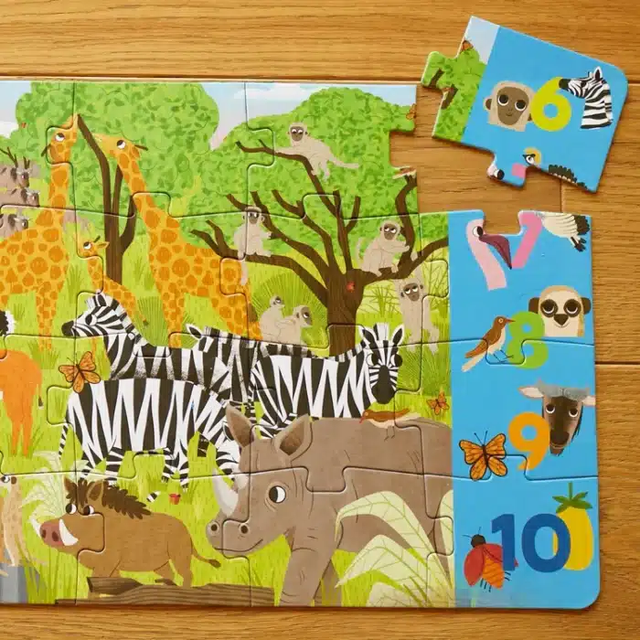 Mori toys african savanna - 36 parça xxl dev puzzle, gözlem ve sayma oyunu & posteri - görsel 7