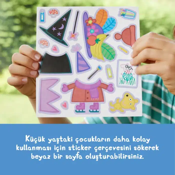Mori toys dress-up reusable sticker set: peppa pig'in tarzını belirle 80 çıkartma 2 sahne - görsel 8