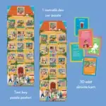 Mori Toys Meet My Neighbours - 36 Parça XXL Dev Puzzle, 30 Aktivite Kartı & Posteri - Görsel 3