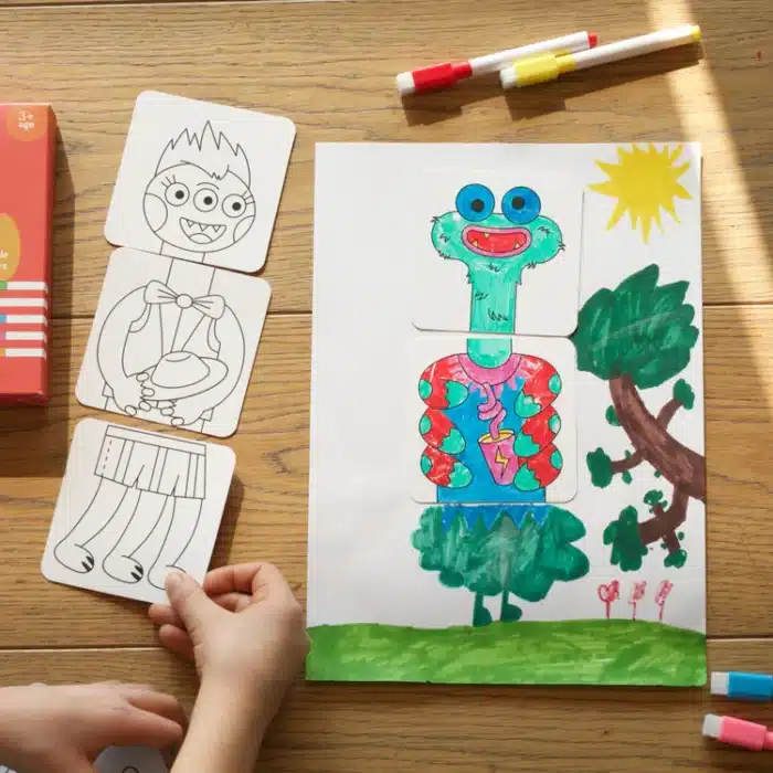 Mori toys mix & color: monsters - karıştır renklendir canavarlar puzzle - görsel 3