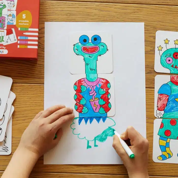 Mori toys mix & color: monsters - karıştır renklendir canavarlar puzzle - görsel 5