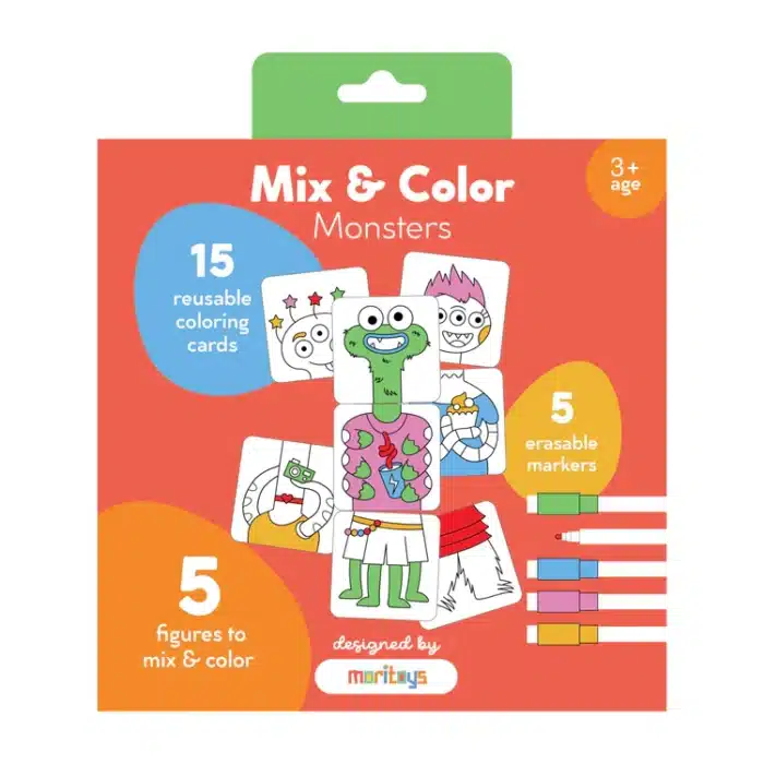 Mori toys mix & color: monsters - karıştır renklendir canavarlar puzzle - görsel 1