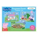 Eğlenceli Peppa Pig puzzle'ı, çocukların görsel algı ve dikkat becerilerini destekler.