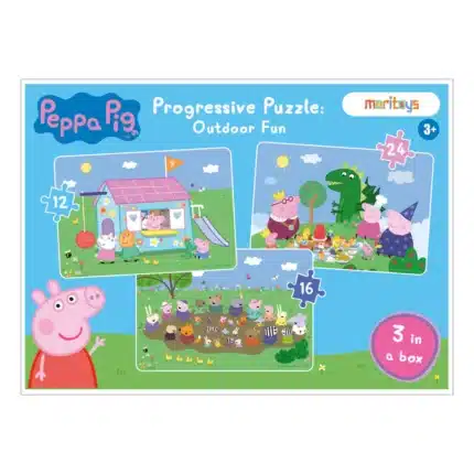 Eğlenceli Peppa Pig puzzle'ı, çocukların görsel algı ve dikkat becerilerini destekler.