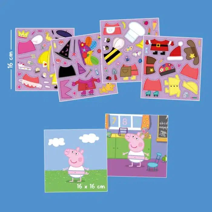 Mori toys dress-up reusable sticker set: peppa pig'in tarzını belirle 80 çıkartma 2 sahne - görsel 9