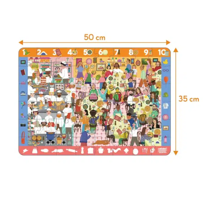 Mori toys brain trainer puzzle: busy restaurant 48 parça yapboz, bulma, sayma ve eşleştirme oyunu - görsel 3