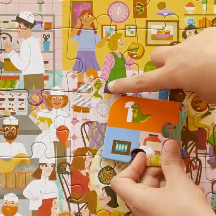 Mori toys brain trainer puzzle: busy restaurant 48 parça yapboz, bulma, sayma ve eşleştirme oyunu - görsel 6