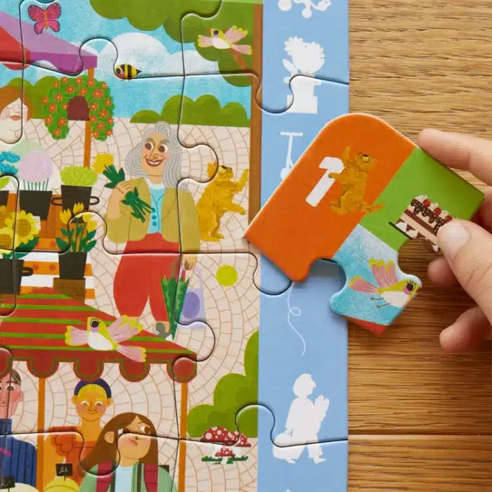 Mori toys brain trainer puzzle: farmers market 48 parça yapboz, bulma, sayma ve eşleştirme oyunu - görsel 6